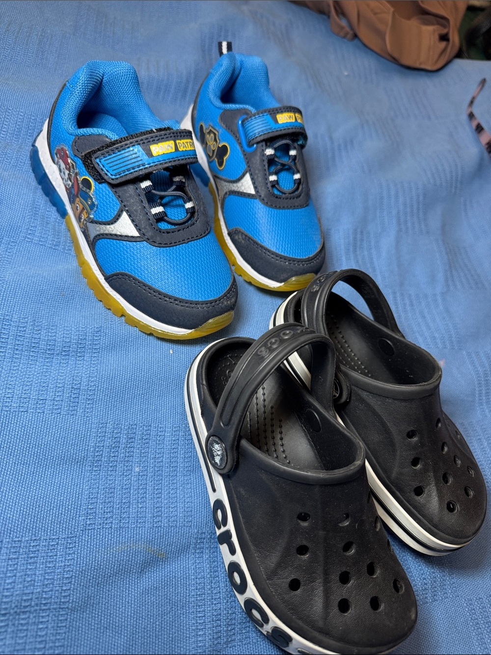 Toddler SZ 9 Paw Patrol LightUp Sneakers & Crocs Bayaband Clogs Gently Worn
